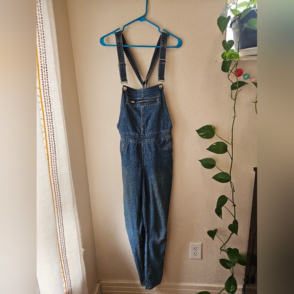 H&M Blue Classic Denim Skinny Overalls